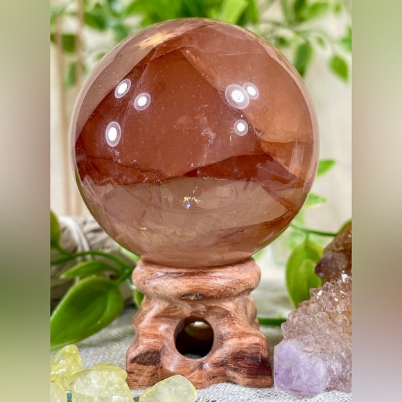 1658 Hematoid Fire Quartz Crystal Sphere - Picture 10 of 14
